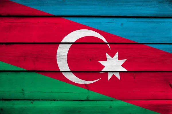 Flaga Azerbejdżanu na tle drewna — Zdjęcie stockowe