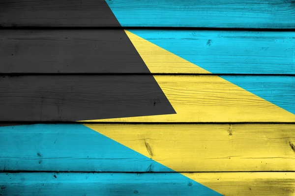 Bahamas Bandeira sobre fundo de madeira — Fotografia de Stock
