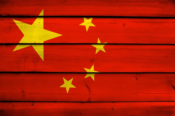 China Flag on wood background — Stock Photo, Image