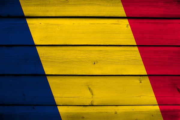 Chad Flag on wood background — Stock Photo, Image