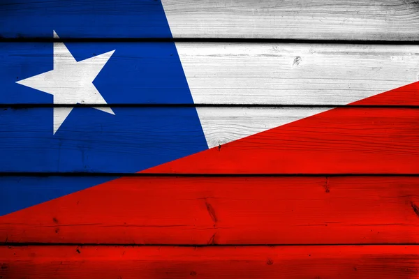 Chile Flag on wood background — Stock Photo, Image