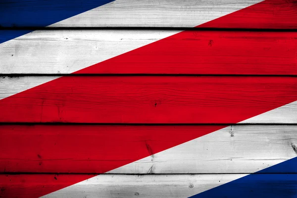 Costa Rica Bandera sobre fondo de madera —  Fotos de Stock