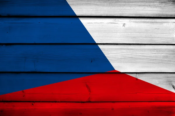 Czech Republic Flag on wood background — Stock Photo, Image