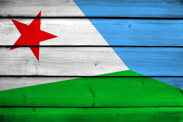 Ahşap arka plan Cibuti bayrağı — Stok fotoğraf