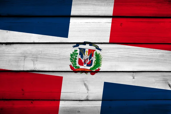 Repubblica Dominicana Bandiera su fondo legno — Foto Stock
