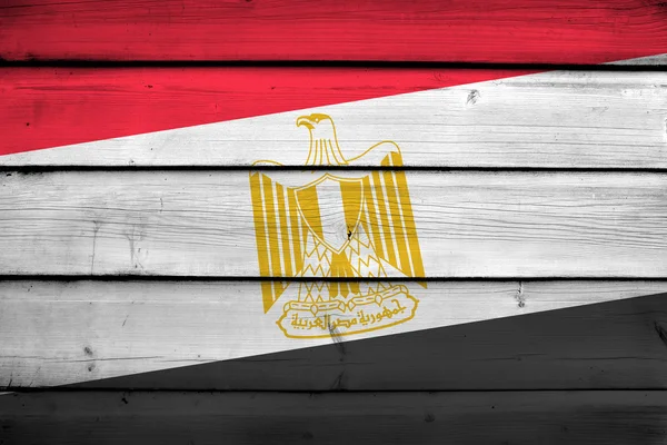 Ägyptische Flagge auf Holz Hintergrund — Stockfoto