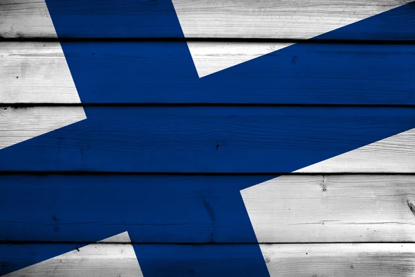 Ahşap arka plan Finlandiya bayrağı — Stok fotoğraf