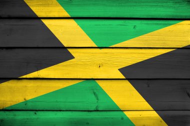 Jamaika bayrağını ahşap zemin üzerinde