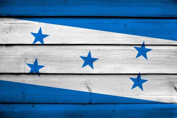 洪都拉斯国旗上木背景 — 图库照片
