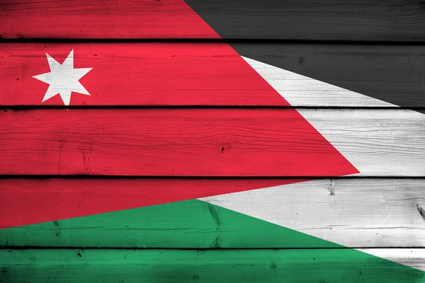 Jordanische Flagge auf Holz Hintergrund — Stockfoto