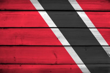 Trinidad ve tobago bayrak ahşap zemin üzerinde