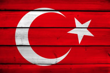 ahşap zemin üzerine Türkiye bayrağı
