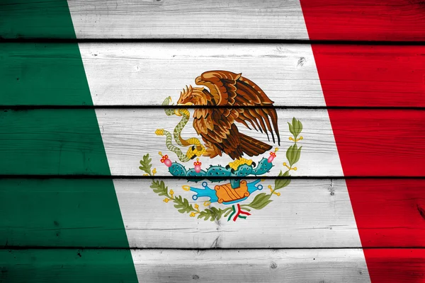 Mexico Flag on wood background — Stock Photo, Image