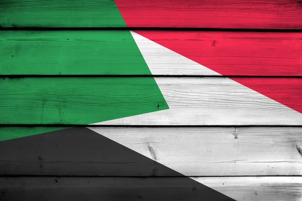 Sudan Flag on wood background — Stock Photo, Image