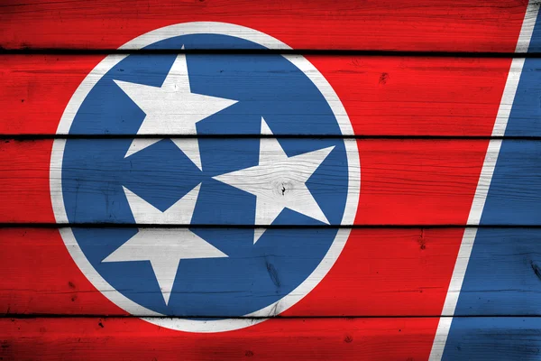 木材の背景にテネシー州の旗 — ストック写真