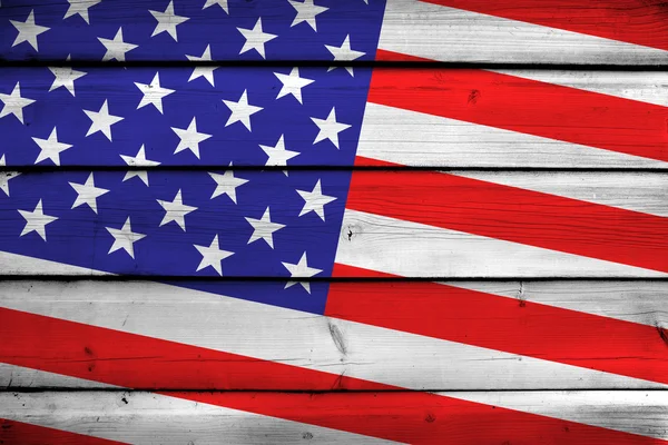 美国国旗上木背景 — 图库照片