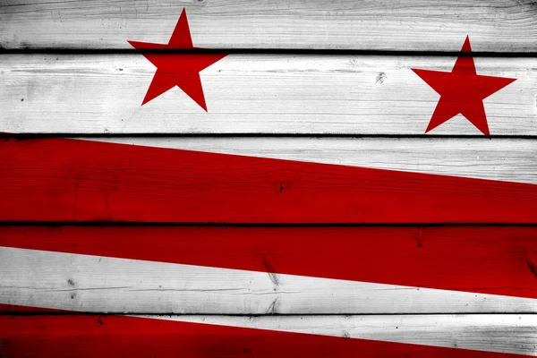 Washington DC Flag on wood background — Stock Photo, Image