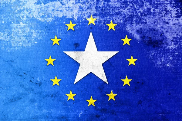 European Union and Somalia Flag with a vintage, old look — Stock Photo, Image