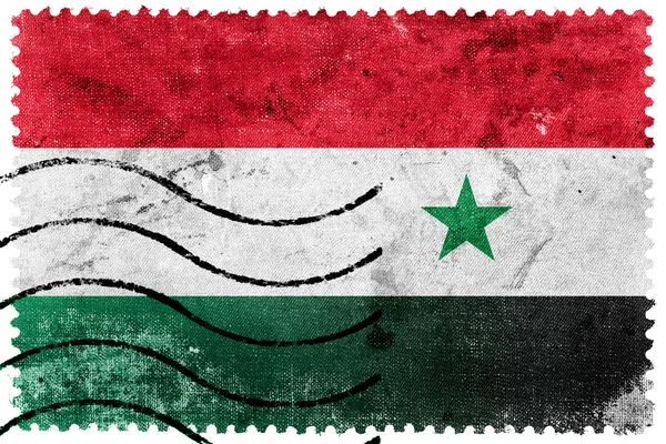 Sýrie a Maďarsko vlajky - staré poštovní známka — Stock fotografie