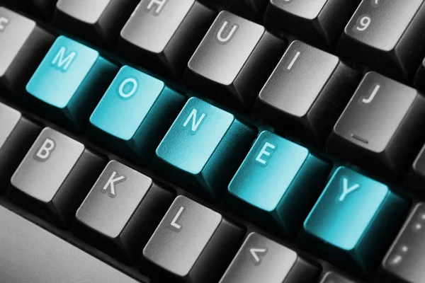 Word money written with keyboard buttons — Stock Photo, Image