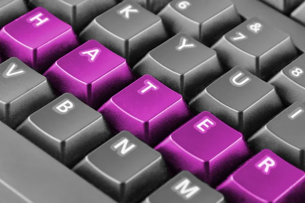 Slovo nenávistník s tlačítka klávesnice — Stock fotografie