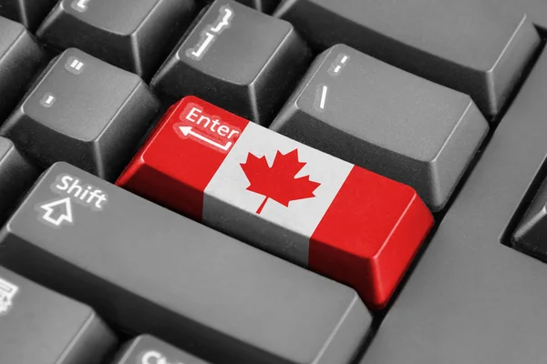 ENTER-knop met Canada vlag — Stockfoto