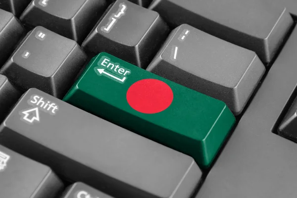 输入按钮与孟加拉国国旗 — 图库照片