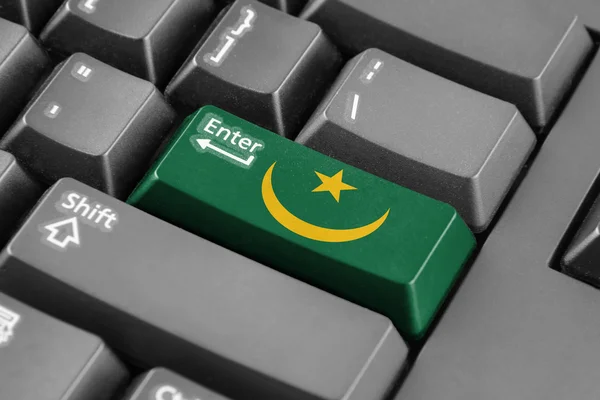 Enter button with Mauritania Flag — Stock Photo, Image