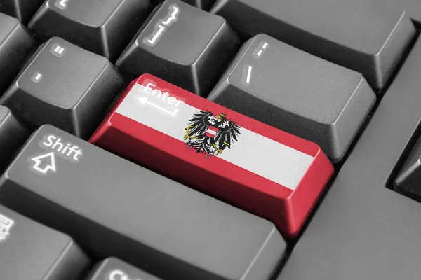 Inserisci pulsante con la bandiera austriaca — Foto Stock