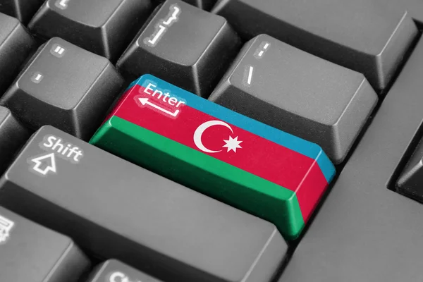Inserisci pulsante con la bandiera azera — Foto Stock