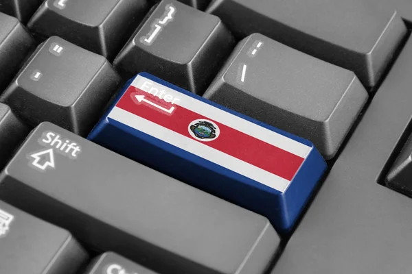 Botón Intro con Bandera de Costa Rica —  Fotos de Stock