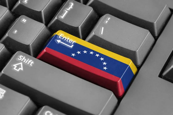 ベネズエラの旗のボタンを入力します。 — ストック写真