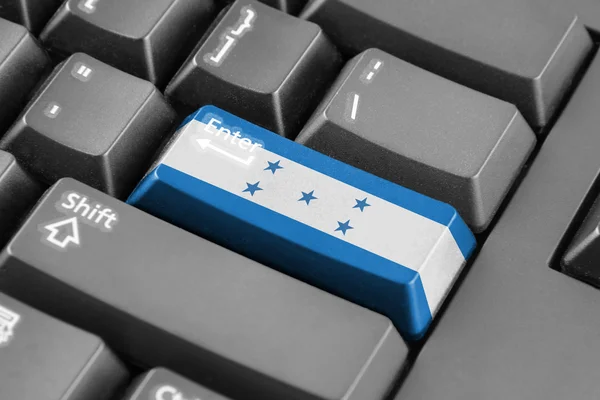 ENTER-knop met Honduras vlag — Stockfoto