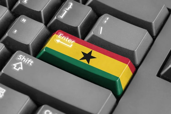 Inserisci pulsante con la bandiera del Ghana — Foto Stock