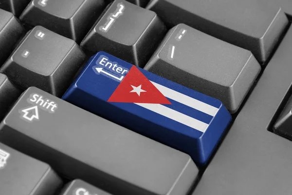 Enter button with Cuba Flag — Stock Photo, Image