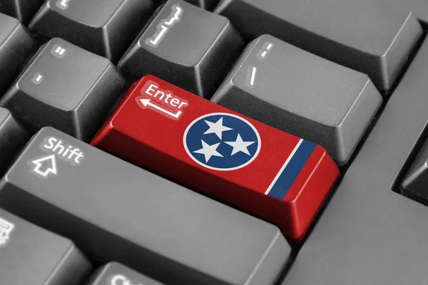 Przycisk z Flaga stanu Tennessee — Zdjęcie stockowe