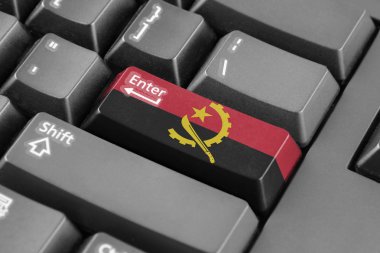 Düğme Angola bayrağı ile girin