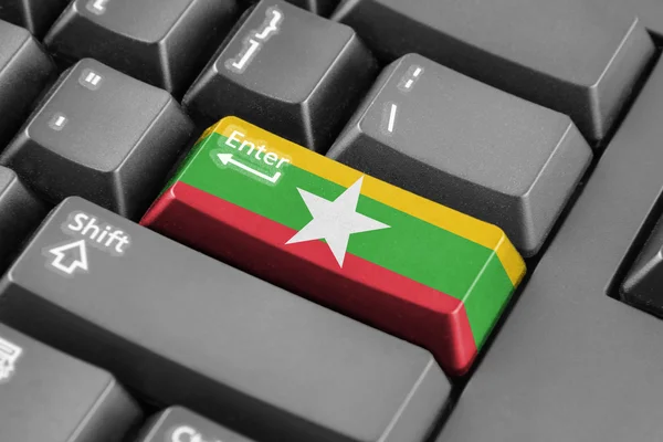 Enter button with Burma Flag — Stock Photo, Image