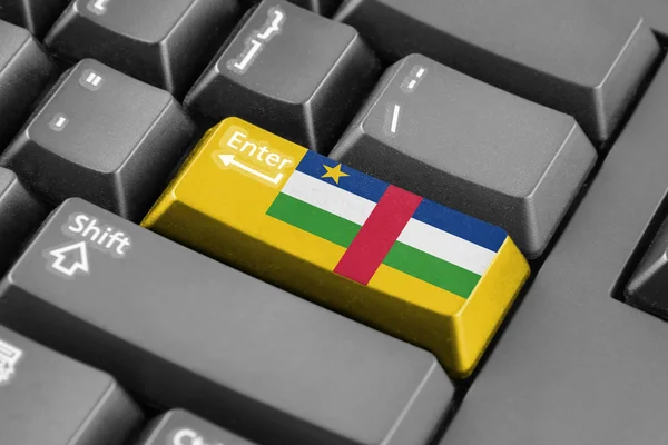 Enter button with Central African Republic Flag — Stock Photo, Image