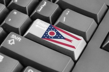 Düğme Ohio Devlet bayrağı ile girin