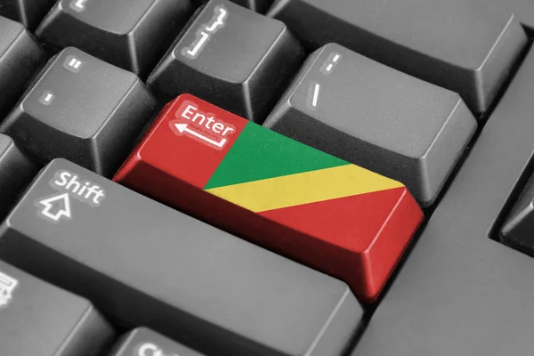 ENTER-knop met Congo Republiek vlag — Stockfoto