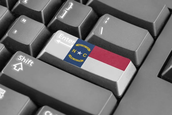 Enter button with North Carolina State Flag — Stock Photo, Image