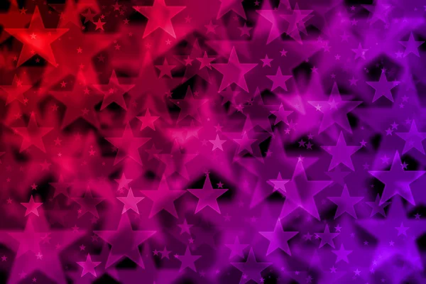 Fondo de estrellas rojas y moradas con efecto bokeh — Foto de Stock