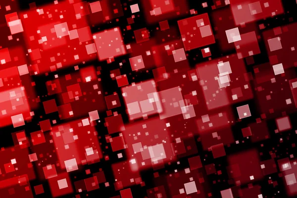 Rode vierkantjes. Abstracte achtergrond met bokeh effect — Stockfoto