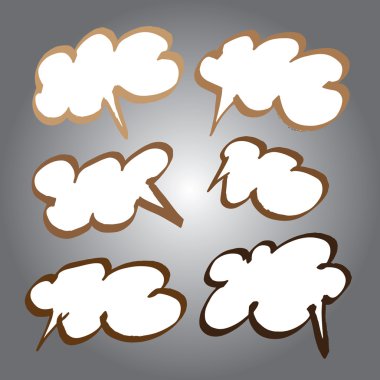 Çizgi roman tarzı kabarcıklar Vektör formatında topluluğu. Rengi tek bir tıklama ile değiştirilebilir