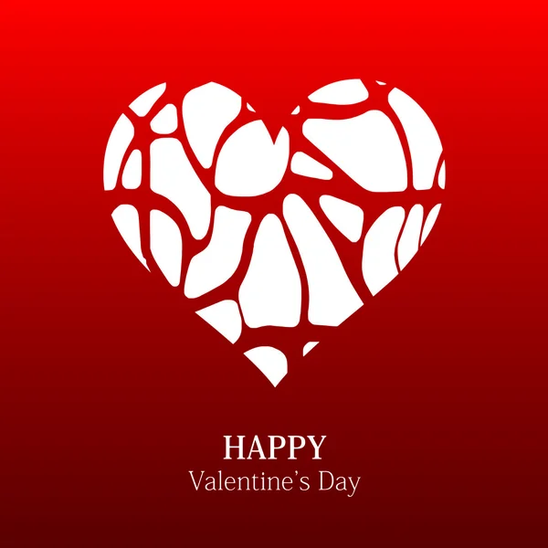 Feliz día de San Valentín. Tarjeta de felicitación con corazón en formato vectorial — Vector de stock