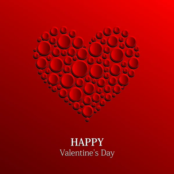 Feliz día de San Valentín. Tarjeta de felicitación con corazón en formato vectorial — Vector de stock