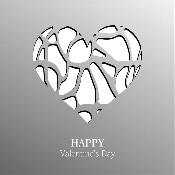 幸せなバレンタインデー。ベクトル形式の心でグリーティング カード — ストックベクタ
