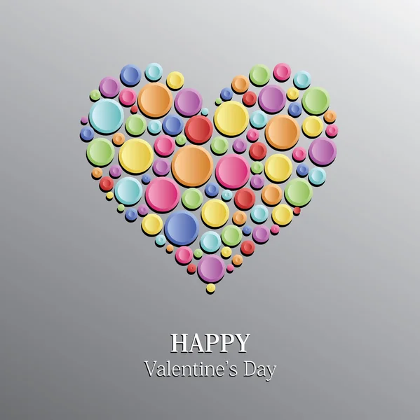 Feliz día de San Valentín. Tarjeta de felicitación con corazón en formato vectorial — Vector de stock