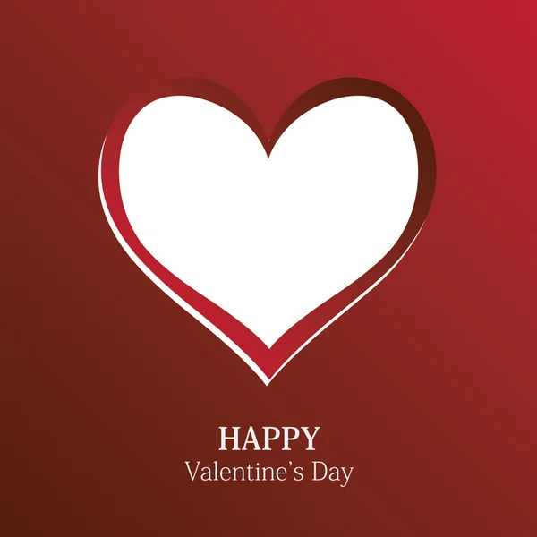 Happy Valentine's Day. Wenskaart met hart in Vector-formaat — Stockvector